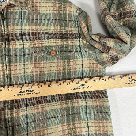TASHA POLIZZI Flannel Plaid Shirt Full Zip Beige  Cottage Core - Picture 3 of 7